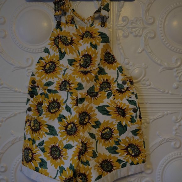 Sunflower Print Overalls - American Apperal - Picture 1 of 4